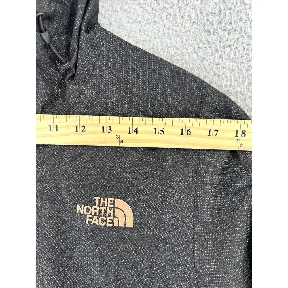 THE NORTH FACE Hoodie Jacket Mens Size S/P Full Zip‎ Black Leather Patch Logo